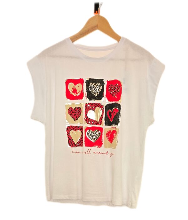 Camiseta corazones print