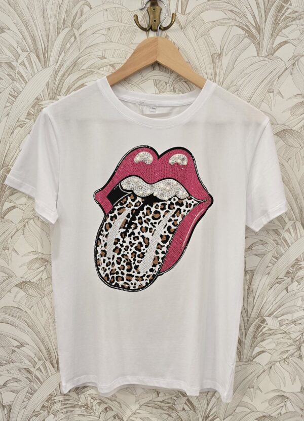 Camiseta lengua diamantes